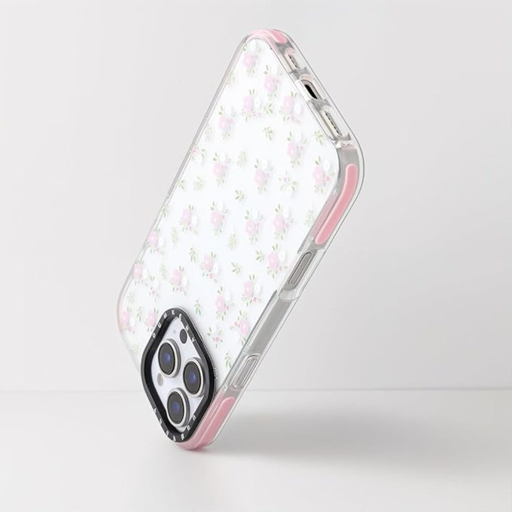 Iphone 16 Pro Pro Max Pink Flower Aesthetic Shockproof Cute Clear Flower Case - Picture 3 of 4